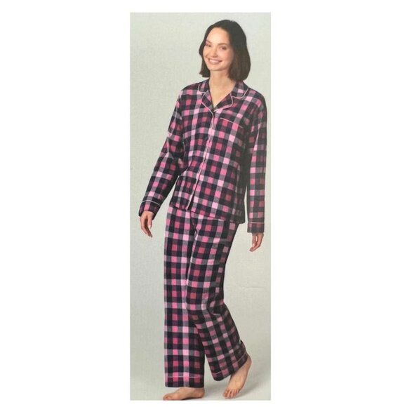 Bed Head Women's Pink & Purple Plaid Pyjama Set | Various Sizes - Picture 3 of 3